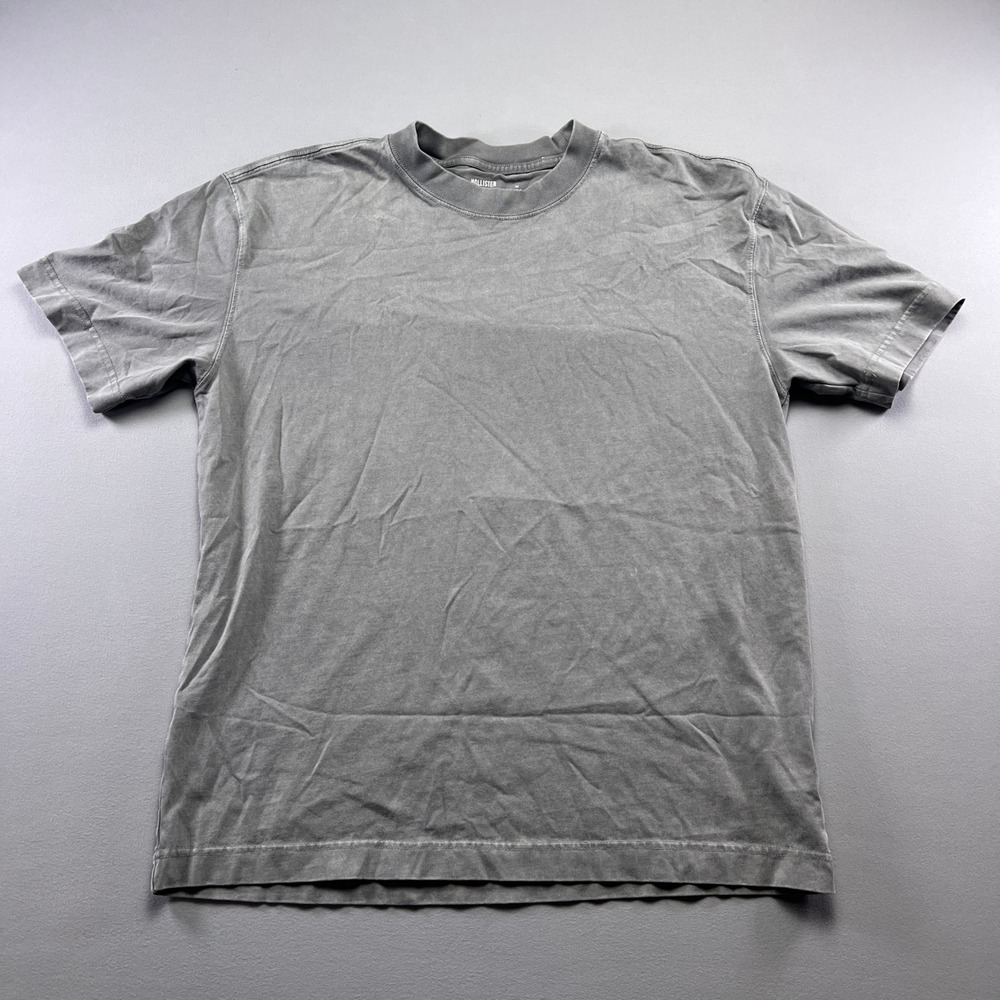 Hollister T Shirt Mens Medium Gray Heavyweight Boxy Fit Crew Neck Short Sleeve